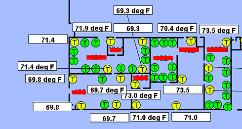 Terminal Unit and Space Temp Map lacks space labels