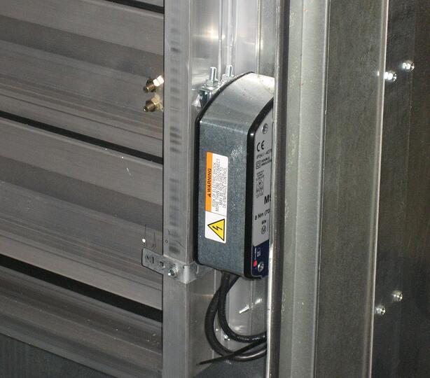 Air handler with inaccessible actuators.