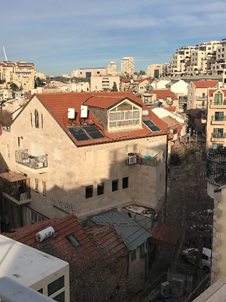 Solar hot water heaters on residential buildings in Jerusalem