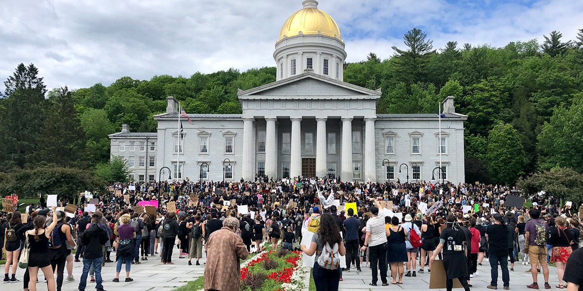 Back Lives Matter protest at the Vermont Statehouse